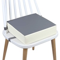 Sitzerhöhung Stuhl, AOIEORD PU Waschbar 2 Gurte Sicherheitsschnalle Sitzerhöhung Kinder für Esstisch, Tragbares Boostersitze (Grau + Beige)