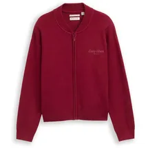 Tom Tailor Mädchen Bomber Cardigan mit Reißverschluss, rot, Uni, Gr. 164