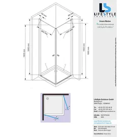 Glaszentrum Hagen 100x100x195 cm Zeus Eckduschkabine ESG