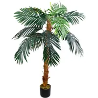 Decovego Kunstpflanze Kokospalme, Kunstpalme im Topf mit 12 Palmenwedeln, Höhe 140cm