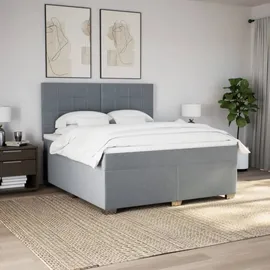 vidaXL Boxspringbett 180 x 200 cm Hellgrau