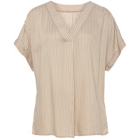 VIVANCE Kurzarmbluse Damen sand-weiß-gestreift Gr.40/42