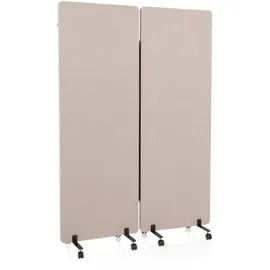 HJH Office Mobile Akustik Trennwand 2er Set Taupe