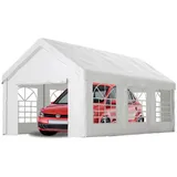 Thanaddo Carport-Geräteraum Partyzelt,Metall Gestell Gartenzelt Pavillon 3x6m/4x6m in weiß 2.99 cm