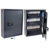 Pavo High Security Magnettag Schlüsseltresor grau mit 100 Haken, Elektronikschloss, 48,0 x 15,0 x 60,0 cm, 1 St.