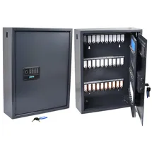 Pavo High Security Magnettag Schlüsseltresor grau mit 100 Haken, Elektronikschloss, 48,0 x 15,0 x 60,0 cm, 1 St.