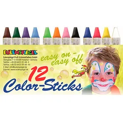 12 EULENSPIEGELTM Color-Sticks Kinderschmink-Set farbsortiert