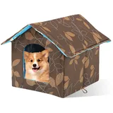 Katzenhaus Für Draußen, Katzenhaus Outdoor, Katzenhütte Outdoor, Katzen, Katzenbett Wetterfest Draußen, Faltbare Katzenhöhle, Für Katzen Kleines Haustier (36 * 26 * 14CM, Braun)