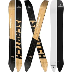 Snowboard Scratch Split SCHWARZ|naturholzfarben|WEISS 161 CM