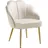 Tectake Cocktailsessel Hellen Samt 66 x 80,5 x 62 cm Creme/Gold gepolstert