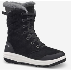 Winterschuhe Damen hoch Leder warm wasserdicht Winterwandern - SH900 schwarz, schwarz, 37