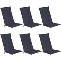 Beautissu Loft HL Hochlehner 120x50x6cm Dunkelblau 6tlg