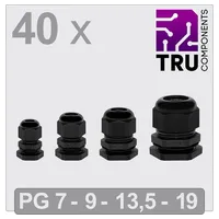 TRU Components TC-13448344 Kabelverschraubung Polyamid Schwarz 40 St.