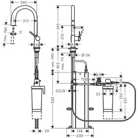 Hansgrohe Aqittura M91 Einhebelmischer Edelstahl
