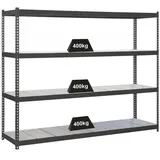 Proregal Schwerlastregal Metal Yeti Four HxBxT 200 x 120 x 60 cm Fachlast 400 kg Anthrazit