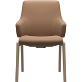 Polsterstuhl STRESSLESS "Laurel", braun (latte batick, walnuss), B:58cm H:92cm T:59cm, Leder BATICK: BATICK ist ein leicht korrigiertes, durchgefärbtes und genarbtes Möbelleder, bei dem die meisten Unebenheiten und Spuren in der Regel entfernt wurden., Stühle, Polsterstuhl, Low Back mit Armlehne, Größe L, mit abgerundeten Beinen in Walnuss