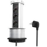 Logilink LPS235A - Pop-Up 3-Fach Schutzkontakt versenkbar, in silber