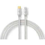 Nedis USB-C auf Apple Lightning 1 m Silber