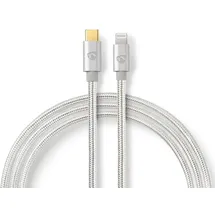 Nedis USB-C auf Apple Lightning 1 m Silber