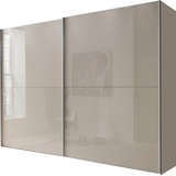 Wiemann Orion Kleiderschrank Schwebetürenschrank, 150 x 217 cm, Glas Kieselgrau