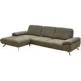 die planbar Ecksofa PN-EM18063 L-Form, wahlweise mit echt bezogenem Rücken und Sitztiefenverstellung grün