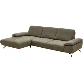 die planbar Ecksofa PN-EM18063 L-Form, wahlweise mit echt bezogenem Rücken und Sitztiefenverstellung grün