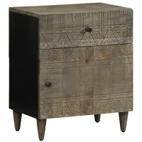 VidaXL Nachttisch Hellgrau 50x33x60 cm Massivholz Mango