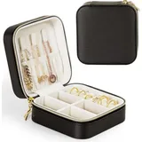 LuxusKollektion Schmuckset Kleine Schmuckkästchen für Damen Tragbare Reise Schmuckbox Schwarz