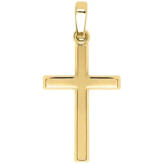 My Gold Kreuzanhänger Damen, Herren & Kinder Kreuz Anhänger Gelbgold 375 Gold - Landour (Set, 1-tlg., inkl. Schmuckbox), Geschenke goldfarben