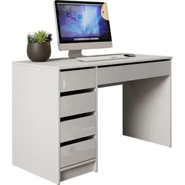 Mirjan24 Schreibtisch Ada, 5 Universale Schubladen Schülerschreibtisch Computertisch Kinderschreibtisch Arbeitstisch PC-Tisch Jugendzimmer Kinderzimmer (Weiß)