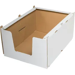 smartboxpro 4 Stück Stapelbehälter aus Wellpappe 380 x 360 x 200 mm, 2.30be, weiß