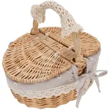 Yechiry Weidenpicknickkorb, Picknickkorb, Leerer Picknickkorb mit Abnehmbarem Liner Zum Campen, Ostern, Muttertag, Outdoor -Aktivitäten (Gänseblümchen)