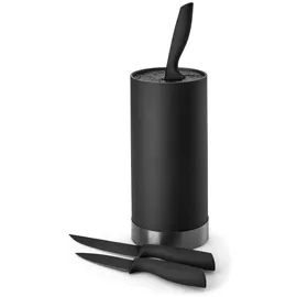 Echtwerk Messerblock Schwarz, Kunststoff, 4-teilig, 22 cm, ohne Schlitze, Kochen, Küchenmesser, Messersets