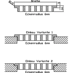 Lüftungsgitter 1992 x 80 mm Holz europäisches Ahorn roh