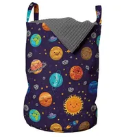 ABAKUHAUS Platz Wäschesack, Fröhlich Planeten und Raketen, Wäschekorb mit