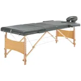 vidaXL Massageliege 3-Zonen Holzgestell Anthrazit 186x68 cm