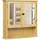 EUGAD Badezimmerschrank mit Spiegel, Wandmontierte Aufbewahrung mit verstellbaren Regalen, Bambus, 56x58x14 cm