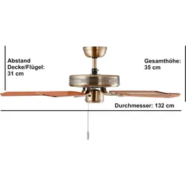 DEKO Paloma BC 847 132 cm Deckenventilator