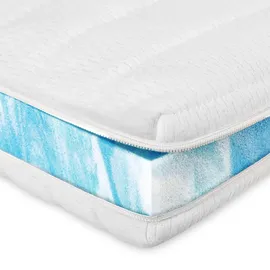 AM Qualitätsmatratzen Topper für Boxspringbett 80 x 190 cm weiß