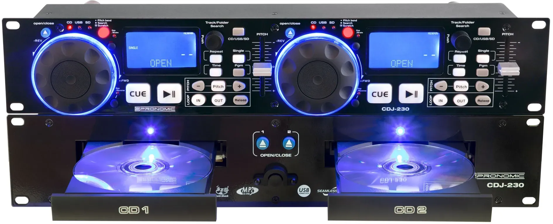 Pronomic CDJ-230 Doppel DJ CD Player mit USB & SD