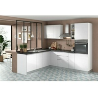 Marinelli Cucine Vormontierte Winkelküche Gemma  (B x T: 250 x 225 cm, Weiß, Mit Elektrogeräten, Spüle links)