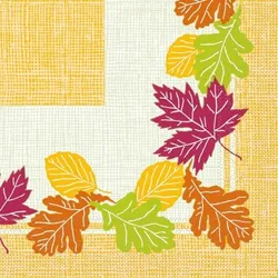 Mank Serviette Tissue Brian, 33 x 33 cm, 100 Stück - Herbst Laub Blätter