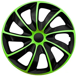 NRM Radzierblende Quad, Schwarz/Grün, 16 Zoll, 4er Set