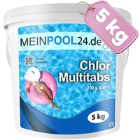 5 kg MEINPOOL24.DE Chlor Multitabs 5 in 1-200 g Tabs Multi Chlortabletten - mit 5 Phasenwirkung für die sichere und saubere Poolpflege - hygienisches Poolwasser