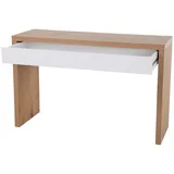 Svita ANGULAR Schreibtisch mit Schublade Schminktisch 120x40x76 cm Eiche-Weiß