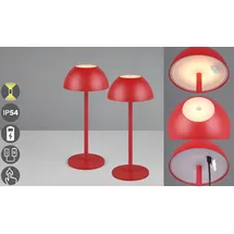 Trio Abbey Tischleuchte Rot 2 St.