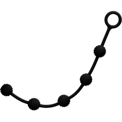 Silikon-Analkette mit Struktur, 24 cm, schwarz