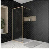 Marwell Walk In Dusche Duschwand 200 x 80 cm 6 mm Einscheibensicherheitsglas goldfarben