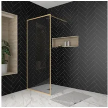 Marwell Walk In Dusche Duschwand 200 x 80 cm 6 mm Einscheibensicherheitsglas goldfarben