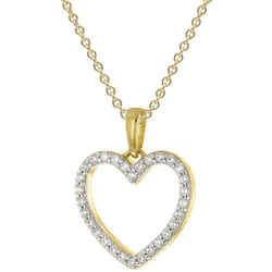 trendor 68218 Schmuck-Anhänger Herz Gold 333/8K mit vergoldeter Silberkette, 45 cm